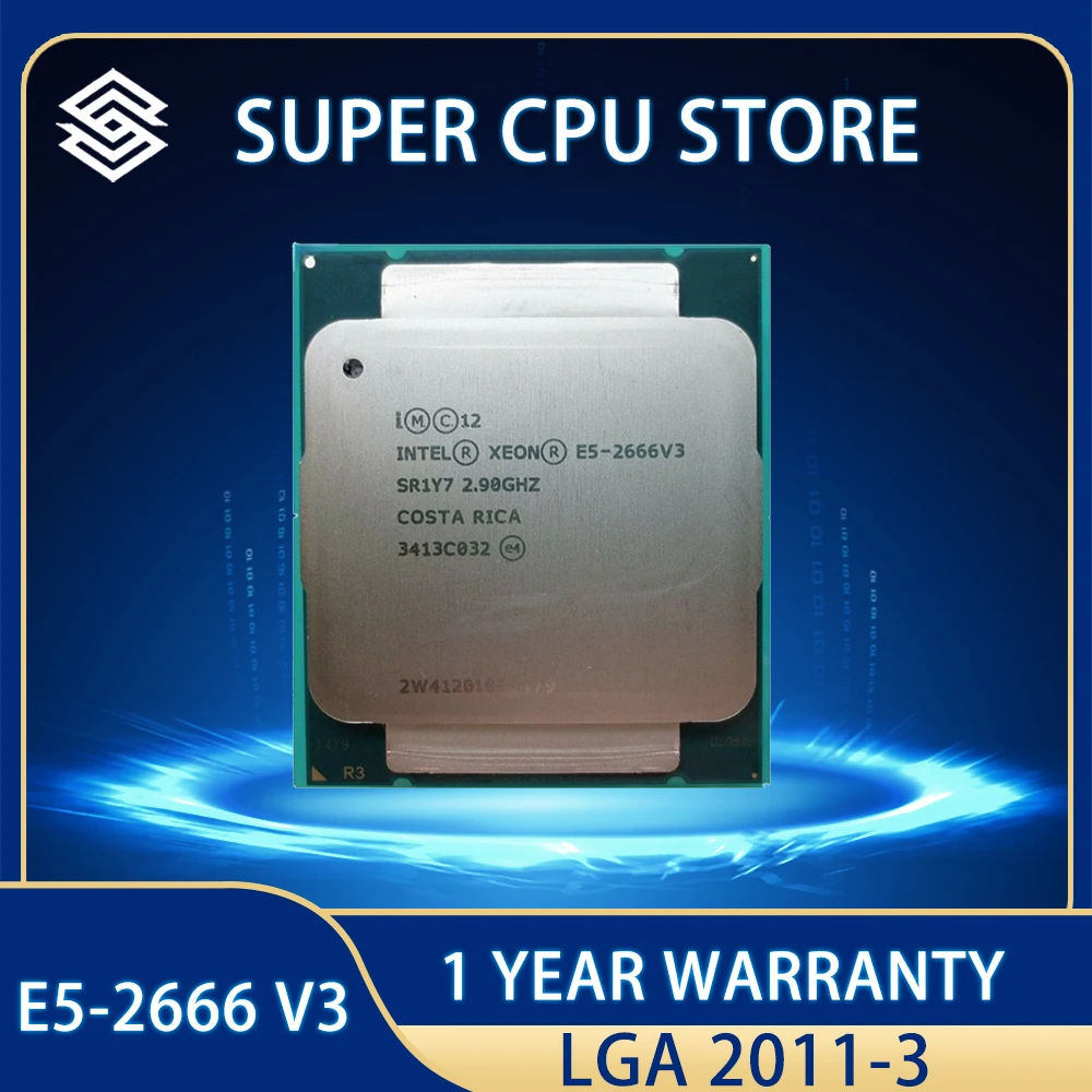 

Intel Xeon E5 2666 v3 E5 2666v3 E5-2666V3 CPU Processor 25M 135W 2.9 GHz Ten-Core Twenty-Thread LGA 2011-3