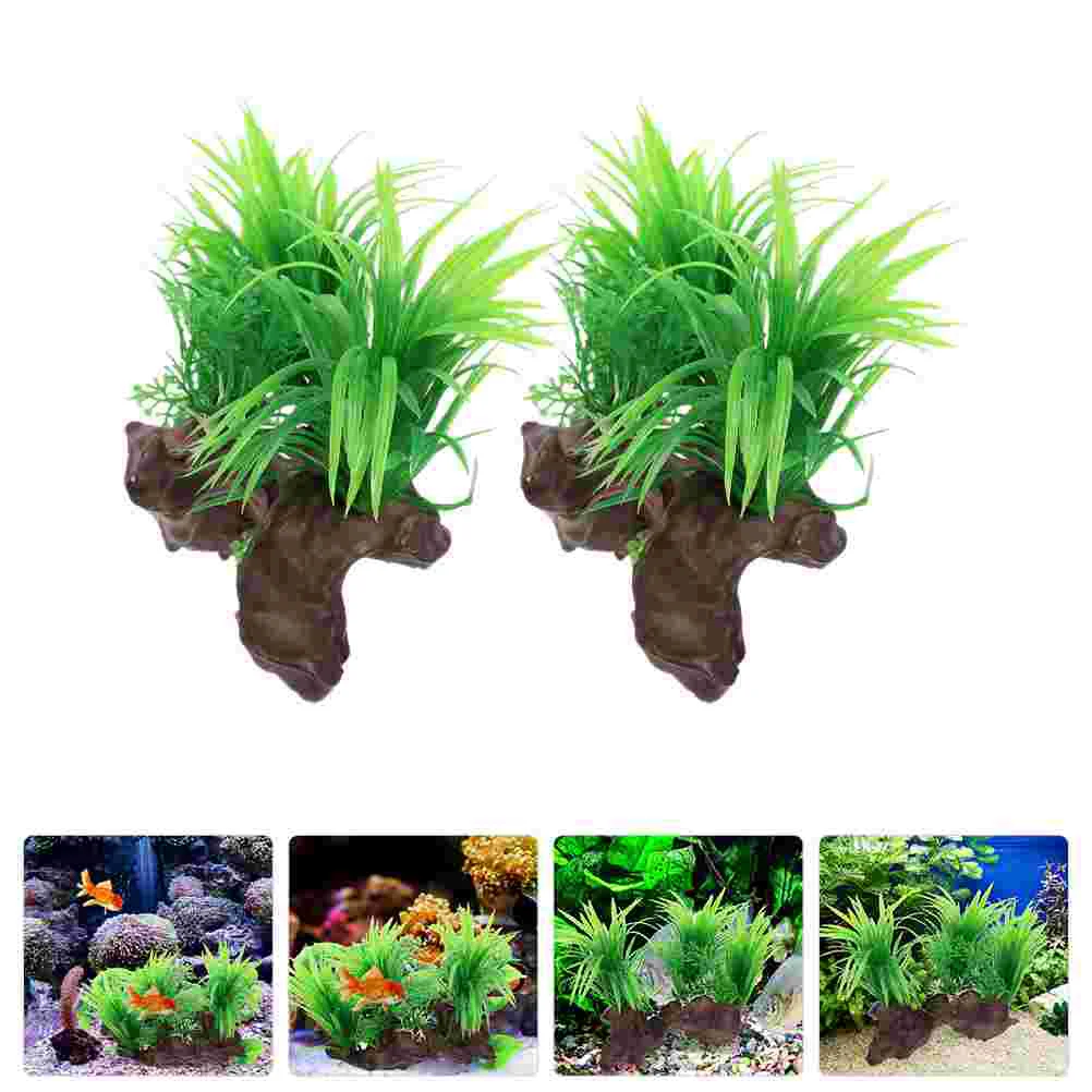 

2pcs Ornamental Colorfast Gentle Vivid Lasting Aquarium Decor for Photo Prop
