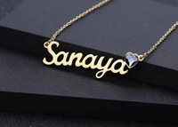 nokmit custom name necklace for women personalized birthday heart stone gold statement choker necklaces gift birthstone jewelry