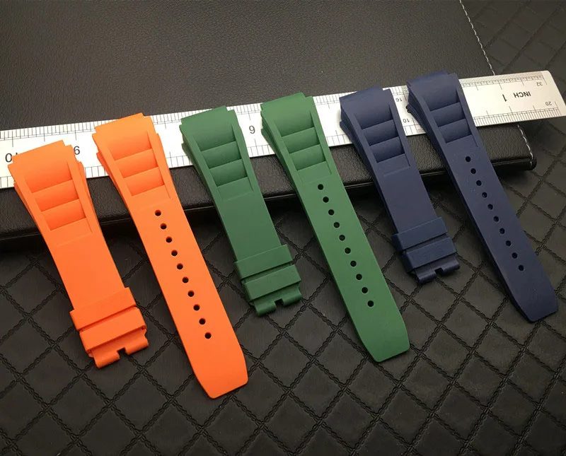 Watch Bracelet For Richard Mille RM055 011 Nature Soft Silicone Rubber Waterproof Watch Strap Watch Accessories Watch Band Chain