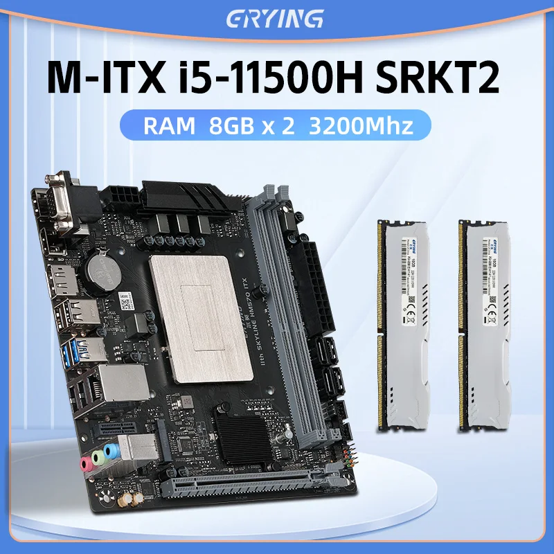

ERYING M-ITX B560i Desktops Motherboard with Onboard CPU Kit i5 11500H i5-11500H SRKT2+2pcs 8GB DDR4 3200Mhz Gaming PC Computers