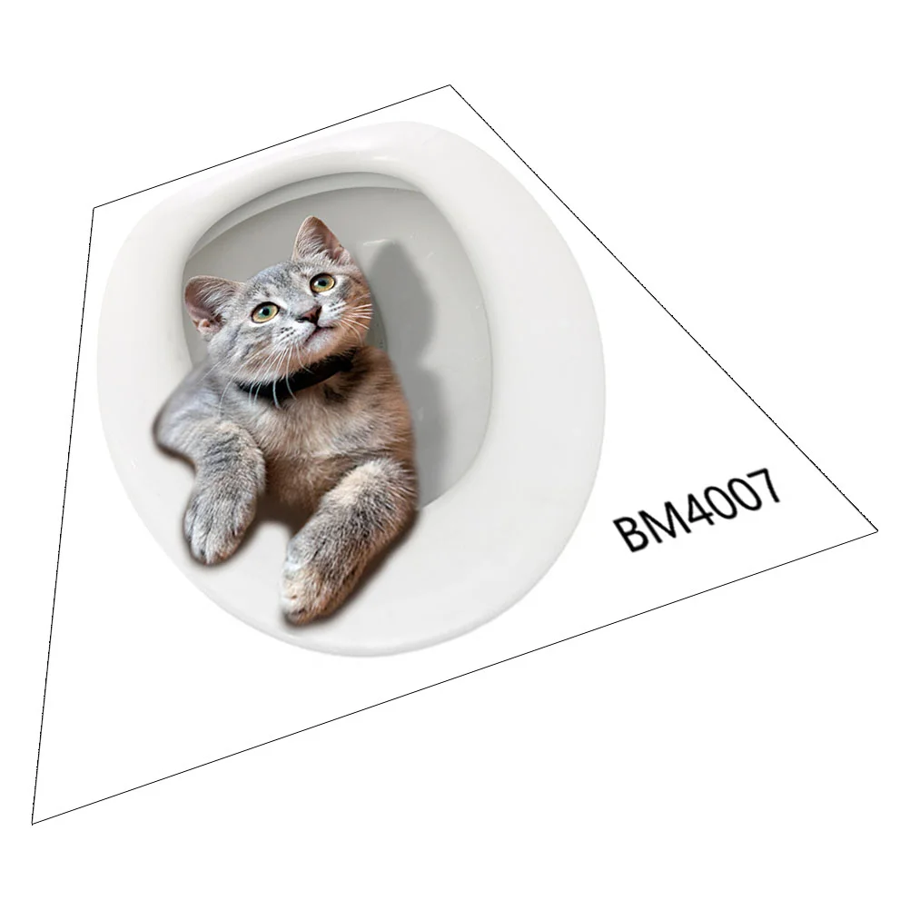 3D наклейка для ванной комнаты милый кот на сиденье унитаза настенные сиденья с