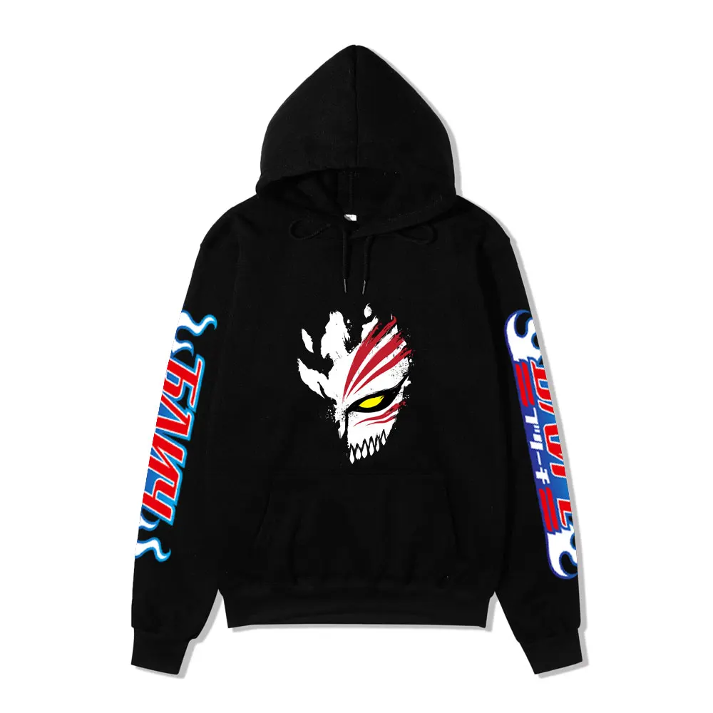 Худи в стиле аниме Харадзюку Отбеливающее Готическая мультяшная маска манга для