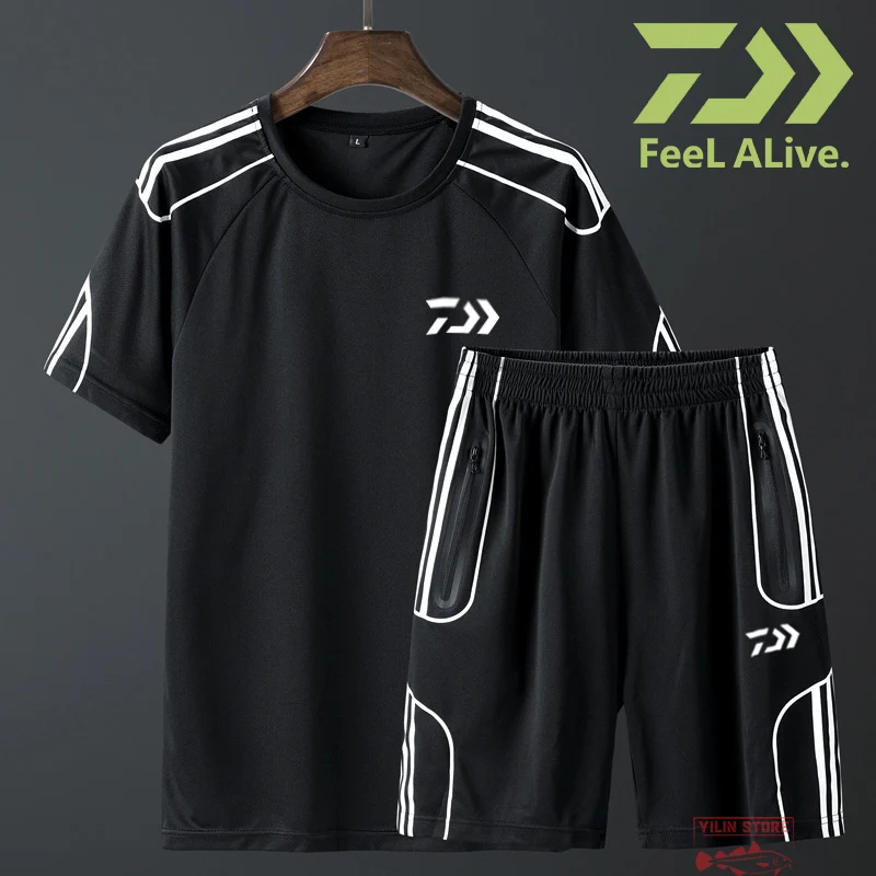 

Рыболовный костюм Daiwa, летняя повседневная футболка с коротким рукавом для рыбалки, тонкий дышащий Быстросохнущий костюм, новая уличная спо...