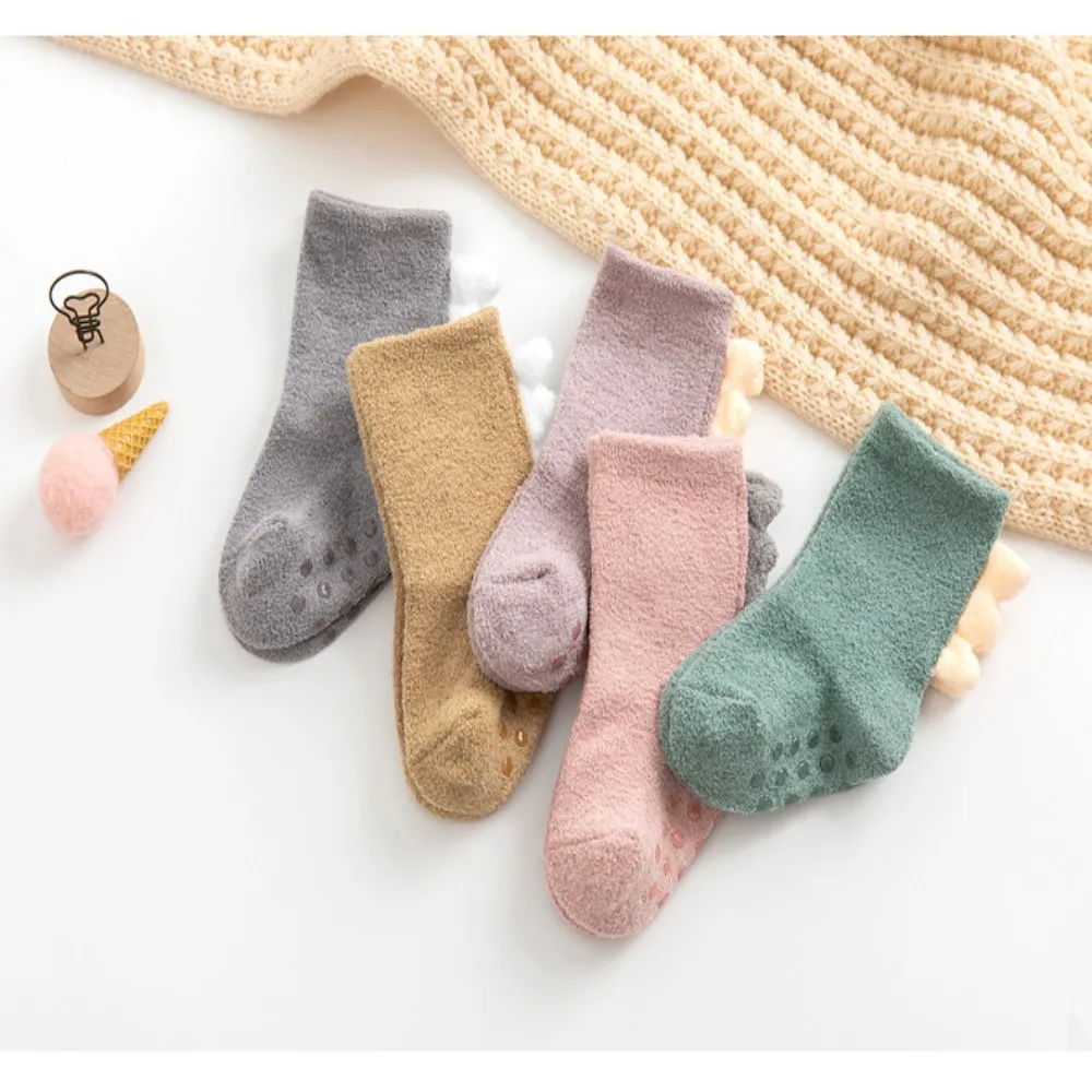 

Мягкие и приятные для кожи детские носки, теплые коралловые бархатные зимние толстые коралловые флисовые детские носки