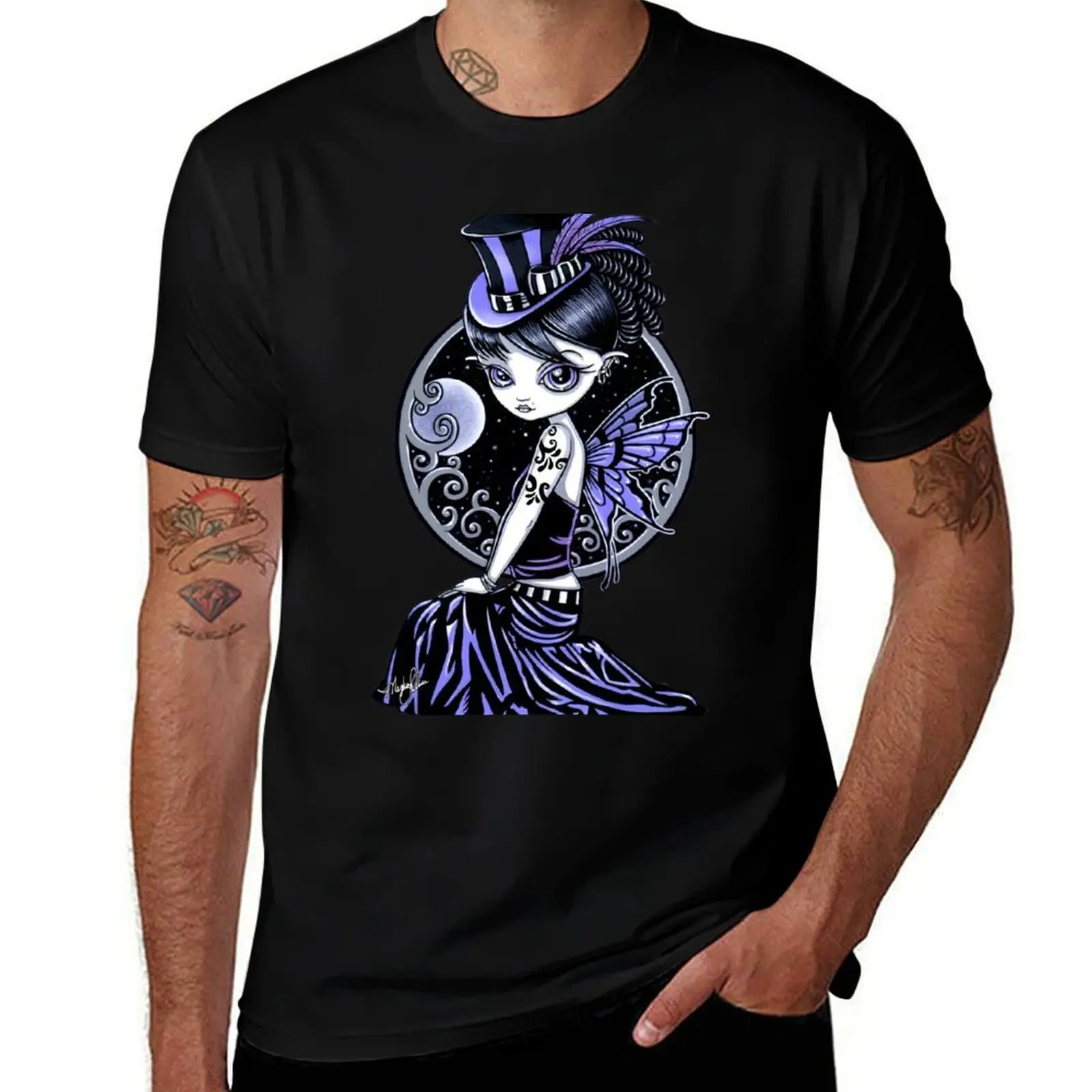 Фото Футболка Audrey Gothic Victorian Couture Fairy от Myka Jelina, дышащая спортивная футболка для мужчин №1