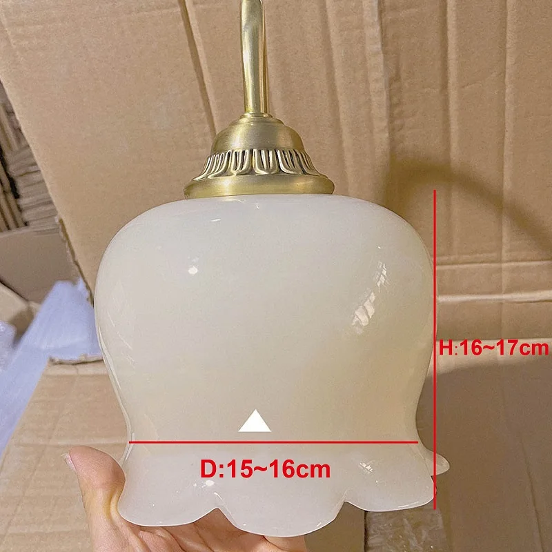 Bell Orchid Flower Cream Simple Wall Lamp Bedroom Bedside Living Room All Copper Corridor Background Decorative