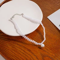 luxury fashion hand beaded pearl bow cutout ball bead chain for women girl pendant jewelry