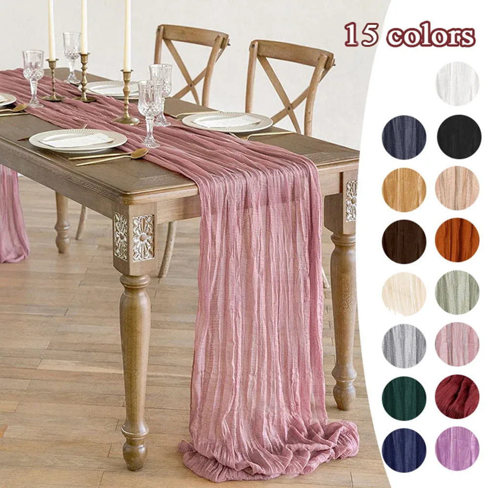 

Table Setting Table Runner Tablecloth Pleated Table Runner Semi-Sheer Gauze Party Christmas Banquets Arches Wedding Cake Decor
