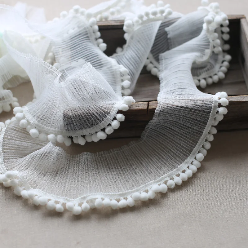 

2 ярда, 9 см, широкое Тюлевое 3D Плиссированное кружево с оборками для бахромы, выпускного вечера, равномерно яркие материалы