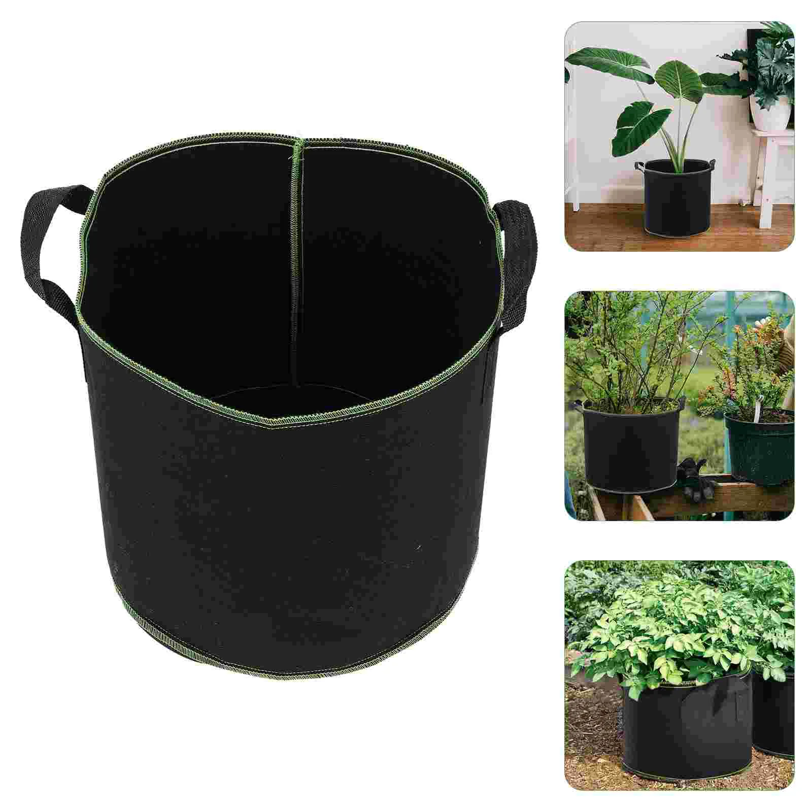 

5 Pcs Vegetable Grow Bags Outdoor Pots Onion Planting Bag Grow Sack Round Planter Bag Aeration Fabric Growing Bag