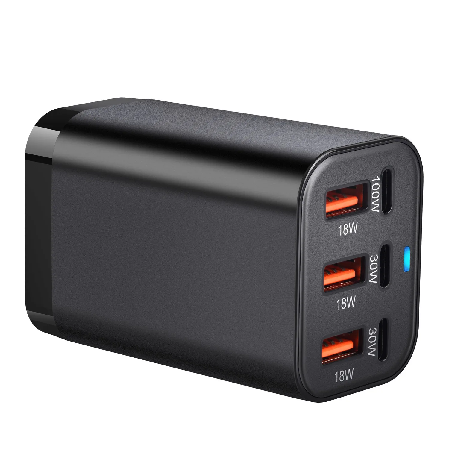 Фото Быстрое зарядное устройство GaN 200W с 6 портами, USB Type-C PD 100W, QC4.0/3.0, адаптер питания для Samsung, ноутбуков и iPhone. №3
