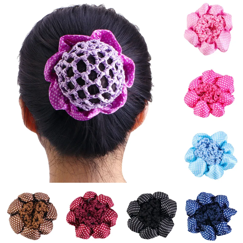 

New Kids Satin Hair Net Girls Bun Cover Snood Sleep Ballet Dance Skating Crochet Decor Gift Hair Style Hairnets Hair Accessoires