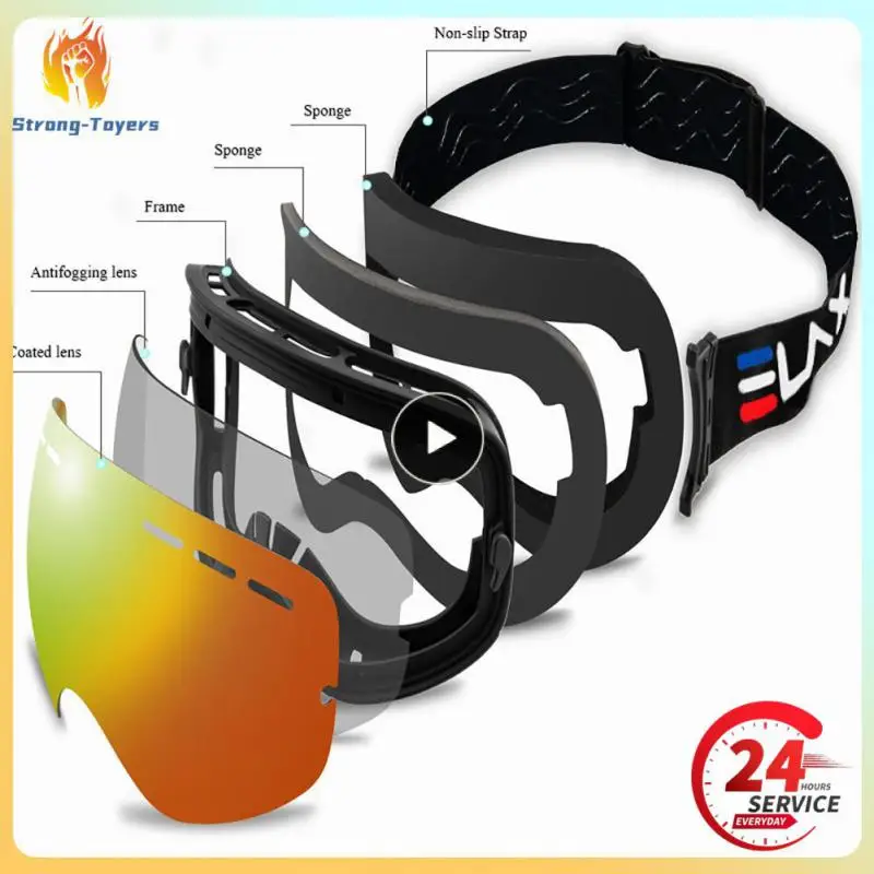 

1/2/3PCS Anti-fog Mountaineering Goggles Ski Goggles Large Spherical Eye Protection High Quality Glasses Anti-fog Ski Goggles