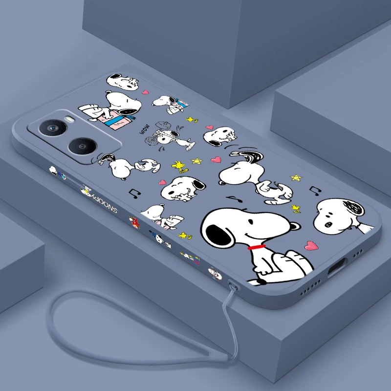 S-Snoopys милый мультяшный для OPPO A98 A96 A94 A93 A77S A76 A74 A73 A72 A57E S A56S жидкий левый шнур