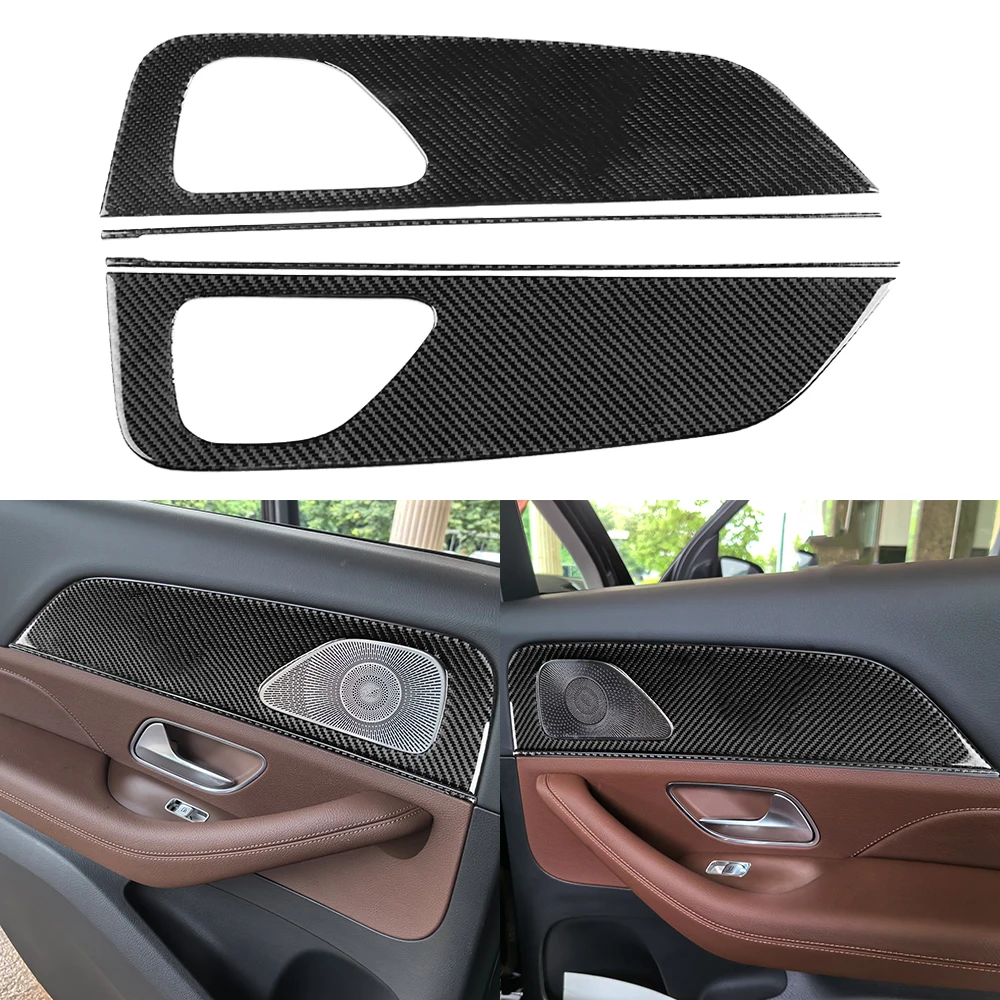 Фото Для Mercedes-Benz W167 GLE 300 350 400 450 2019-2024 автомобильные аксессуары из настоящего углеродного волокна, комплект подъема шасси переключения передач, наклейка на отделку №3