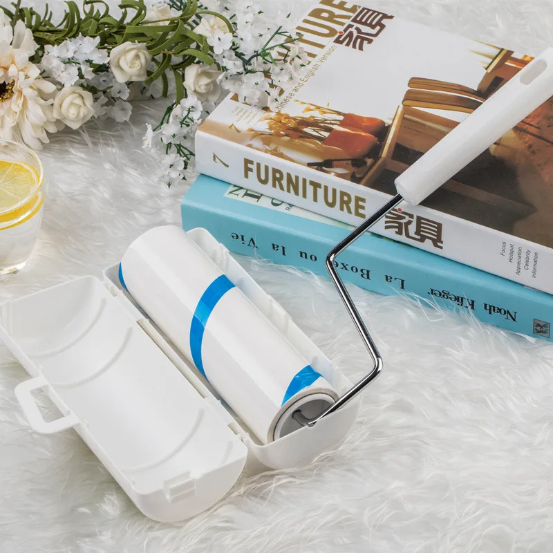 

16cm 60 Times Lint Rollers Tearable Sticky Paper Rolling Brush Suction Hair Removal Dusting Hair Brush Coat Carpet Roller Brush