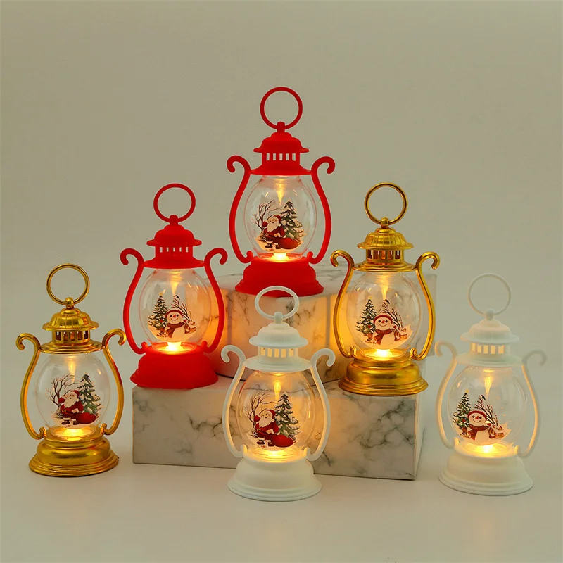 

LED Christmas Small Night Light Portable Battery Powered Hanging Lanterns Festive Party Christmas Ornaments Santa Claus Decor