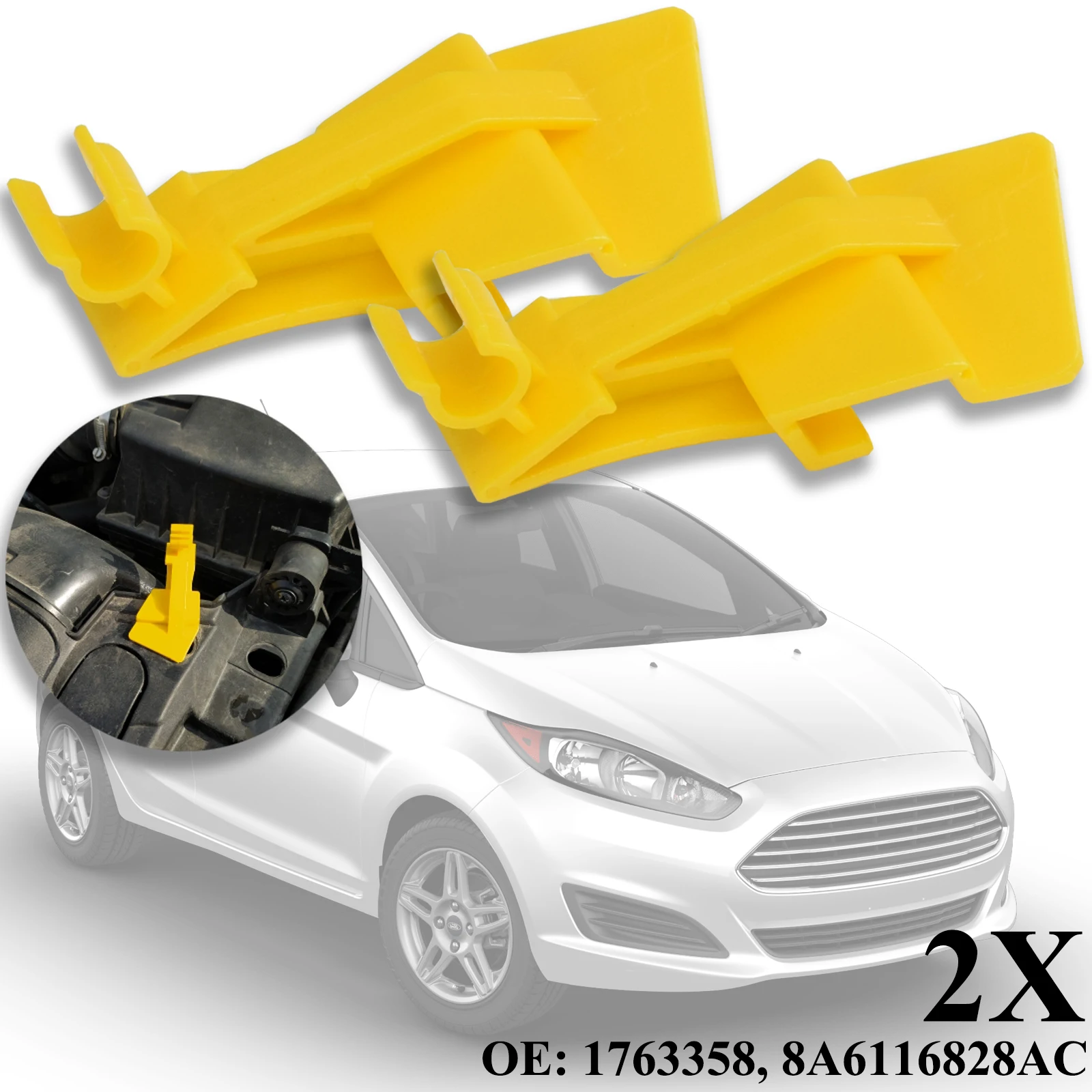 

2x зажим для капота, опора, зажим для Ford Fiesta MK6 2011-2019 Ecosport BK 2012-2021 Courier 2014-2021
