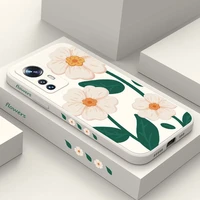 large green flowers phone case for xiaomi mi 12 11 ultra lite 10 10s 9 11t 10t 9t pro lite poco m4 x4 f3 x3 m3 5g pro cover