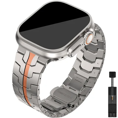 Ремешок титановый для Apple Watch Band Ultra, роскошный стильный мужской браслет для IWatch SE 8 7 6 5 4 3, 49 мм 45 мм 44 мм 41 мм