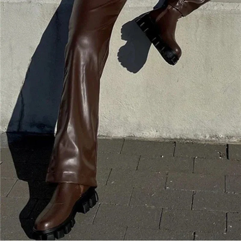 Women's Boots Autumn and Winter Boots Fashion Side Zipper Shoes Women's 2023 Thick Soled Boots Women's