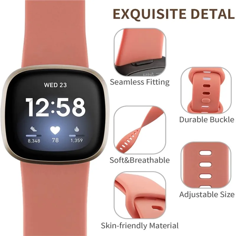

Силиконовый ремешок для часов Fitbit Versa 3, мягкий ремешок для умных часов, спортивный Браслет для Fitbit Sense Versa3, аксессуары для часов