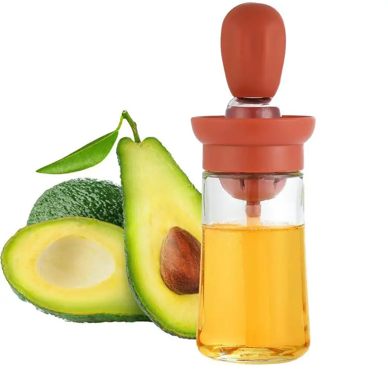 

Olive Oil Brush And Dispenser 2 In 1 Glass Olive Oil Dispenser Bottle Squeeze Oil Bottle Oil Dispenser For Cooking BBQ Baking