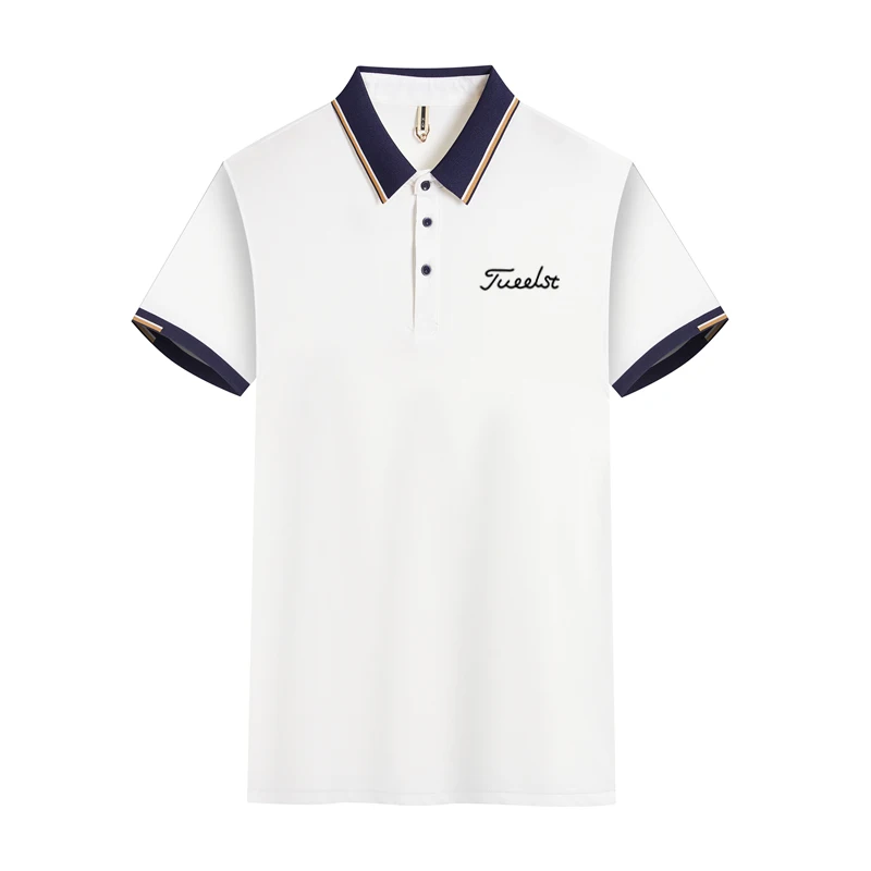 Golf Shirts Summer New Men's Quick-drying Breathable Golf Clothing Polyester Short Sleeve Top Lapel Wear Men's Polos T-shirt