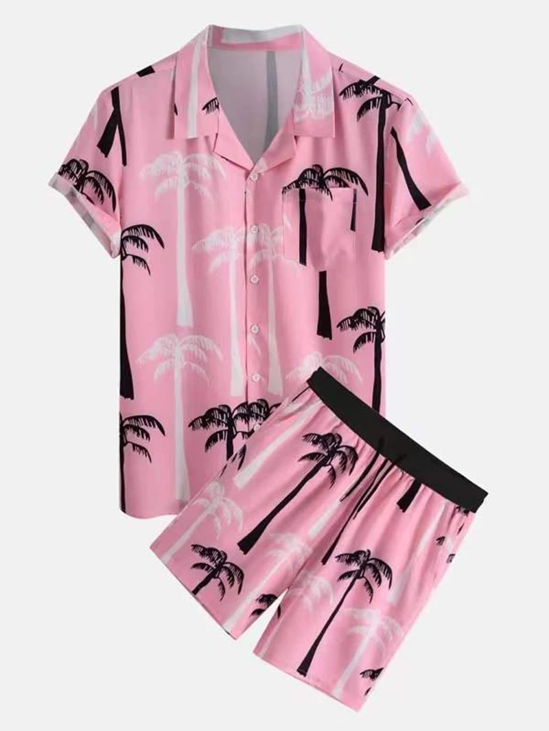 

Beach Trend Shirt New Large Size POLO Shirt Printing Shorts Sweat-Wicking Breathable Youth Trend Hip-Hop Suit 3D Printing