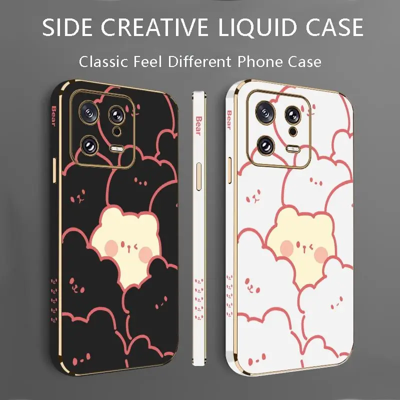 Stacking Bear Luxury Plating Phone Case For Xiaomi Mi 13 12S Ultra 13 Pro 11T Ultra 12 12T 11 11 Lite 10 10T Cover