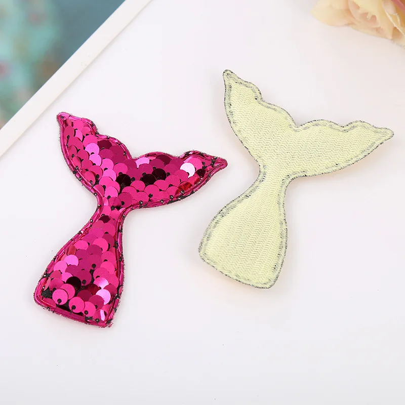 10Pcs Lovely Sequins Mermaid Tail With Shiny Shinning Scrapbook Kawaii DIY Embellishments Jewelry Key Rings Accessories