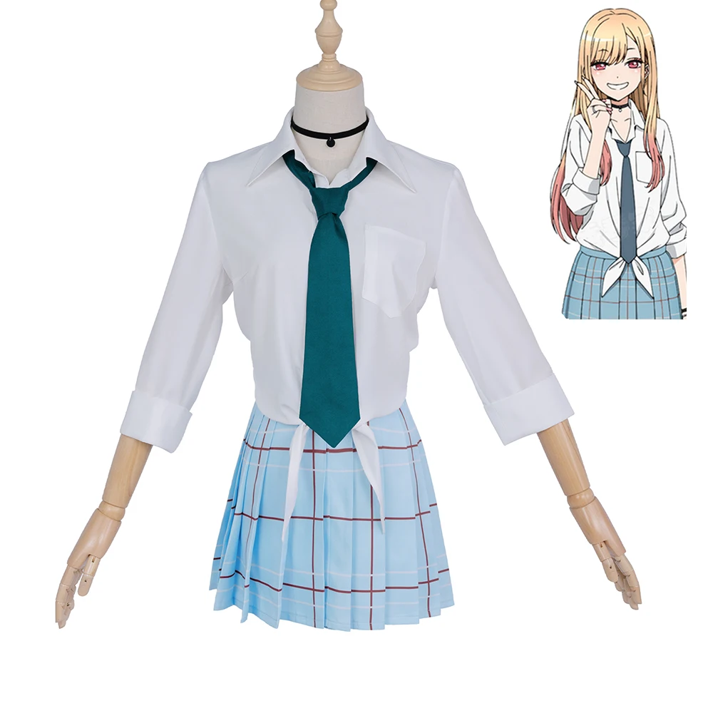 

Anime My Dress-Up Darling Marin Kitagawa Cosplay Costume School Uniform Skirt Outfits Halloween Carnival Suit