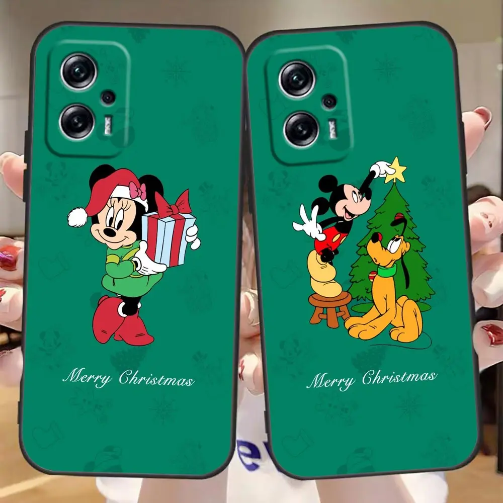 

Merry Christmas Mickey Minnie Cover Case For Redmi Note 11 11S 11E 11T 7 8 12 8T 9 9S 9T 10 10S Pro Plus 4G 5G Carcasa Case