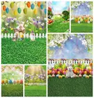 Laeacco Весенняя Пасхальная фотография фоны зеленая трава симпатичный кролик дети новорожденный портрет новорожденный персонализированный фон