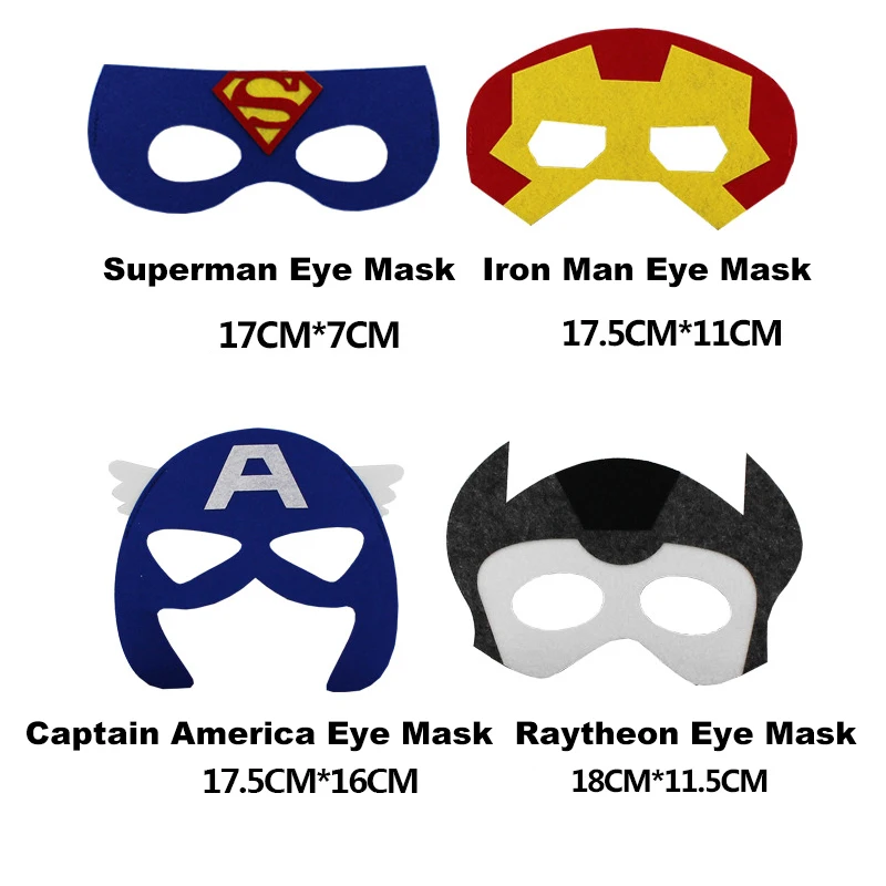 

Children's Day Superhero Marvel Eye Mask Spiderman Iron Man Thor Birthday Party Play Toy Dress Up Cosplay for Kid Carnival Party