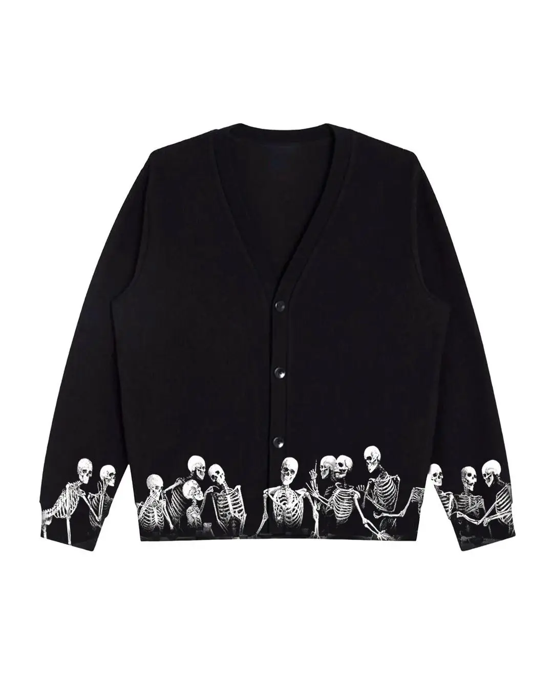 

Кардиган, Свитер с принтом черепа, пуговицы, однобортный трикотажный кардиган с V-образным вырезом и длинным рукавом, раньше, винтажные свит...