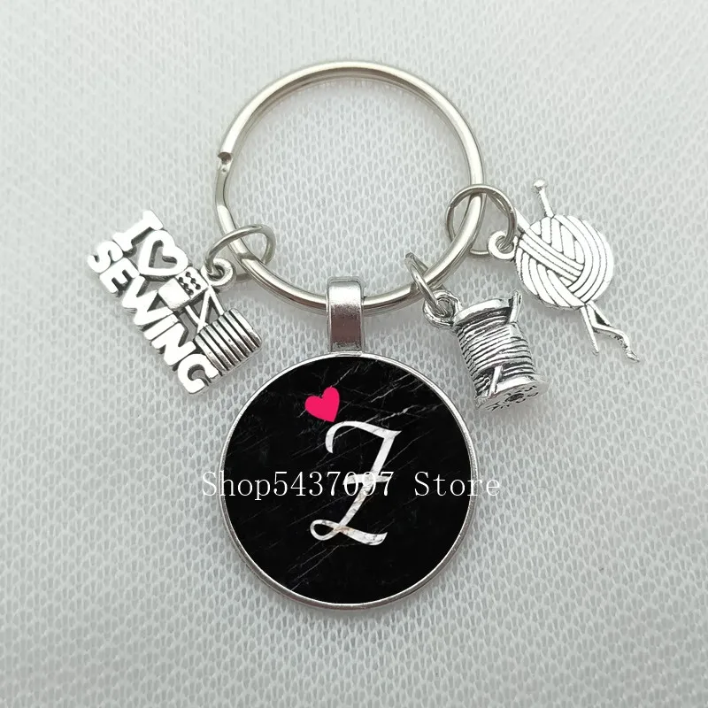 Стеклянный брелок в виде надписи Я люблю вязать брелок-Шарм вязаный с пряжкой