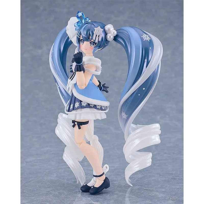 Фото Оригинальная фигурка Good Smile Figma # 669 Снежная Мику: Кристальная снежная версия Подвижная фигурка Max Factory Хацунэ Мику, аниме-модель, подарок №2
