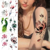 festival temporary tattoos small sexy for children women cat breath flower tatto birds feather water transfer fake flash tatoos
