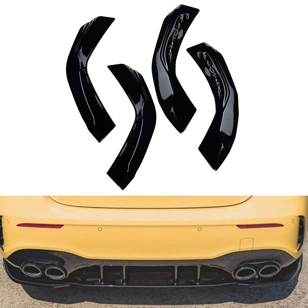 Блеск черного цвета для заднего бампера автомобиля левая и правая боковые губы 2