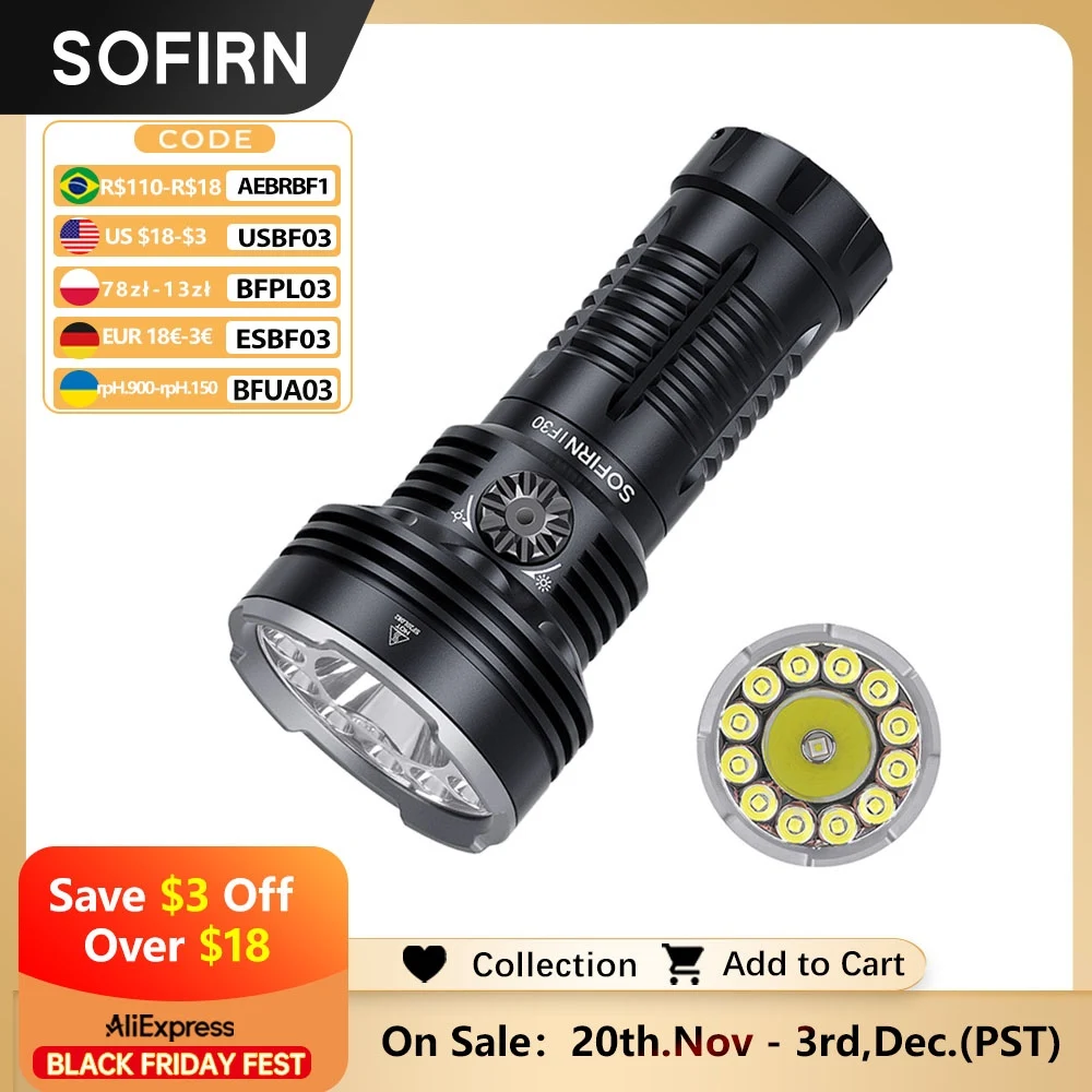 

Sofirn IF30 мощный фонарь из алюминия