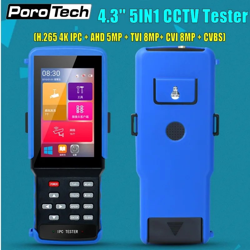 

2019 Newest 4.3 Inch 5 In 1 H.265 4K IP CCTV Tester Monitor 5MP AHD 8MP CVI TVI Analog CVBS Camera Tester UTP/RJ45 TDR Test 9310