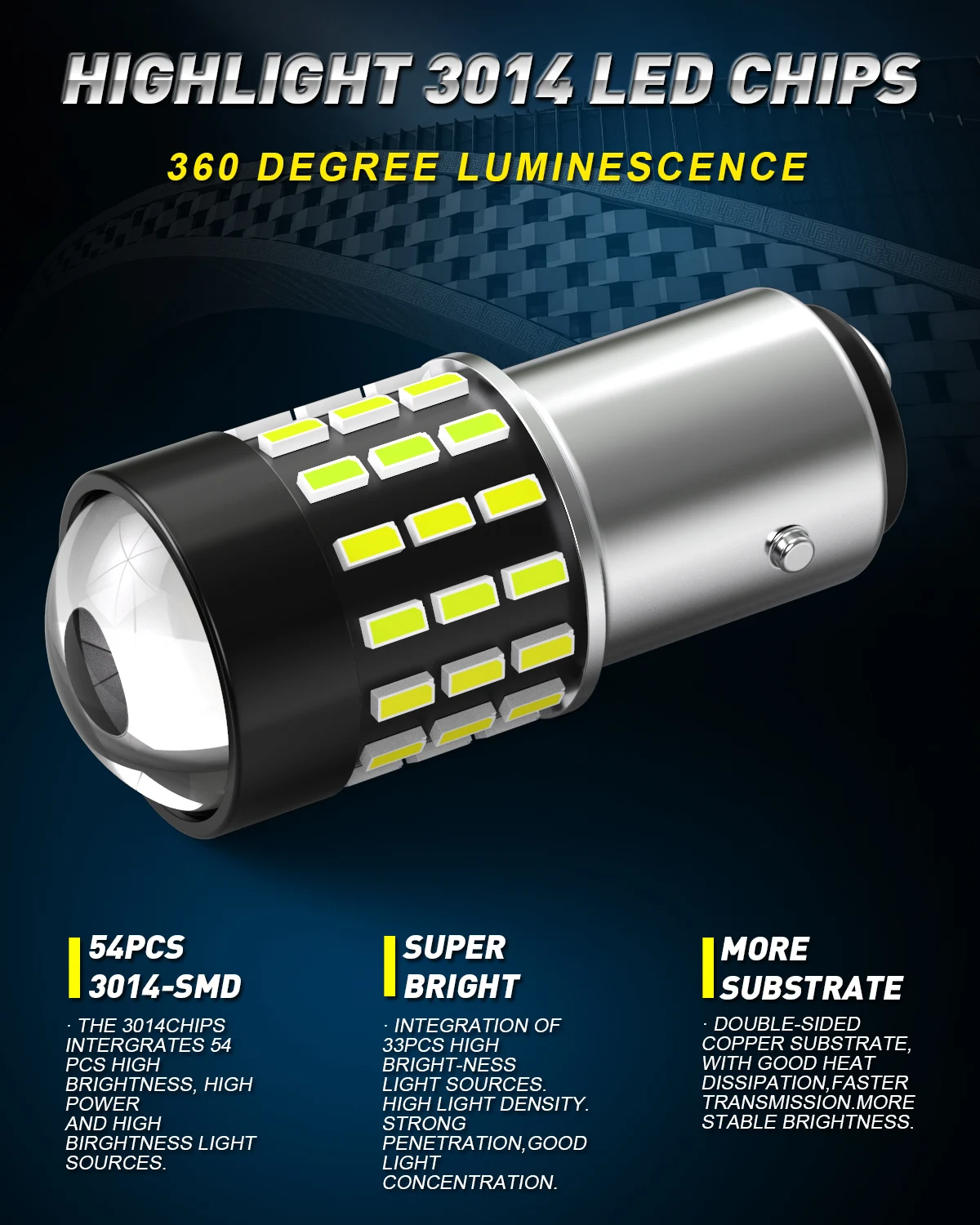 2 шт. Автомобильные светодиодные лампы 1157 Bay15d 7507 P21/5 Вт 12 В