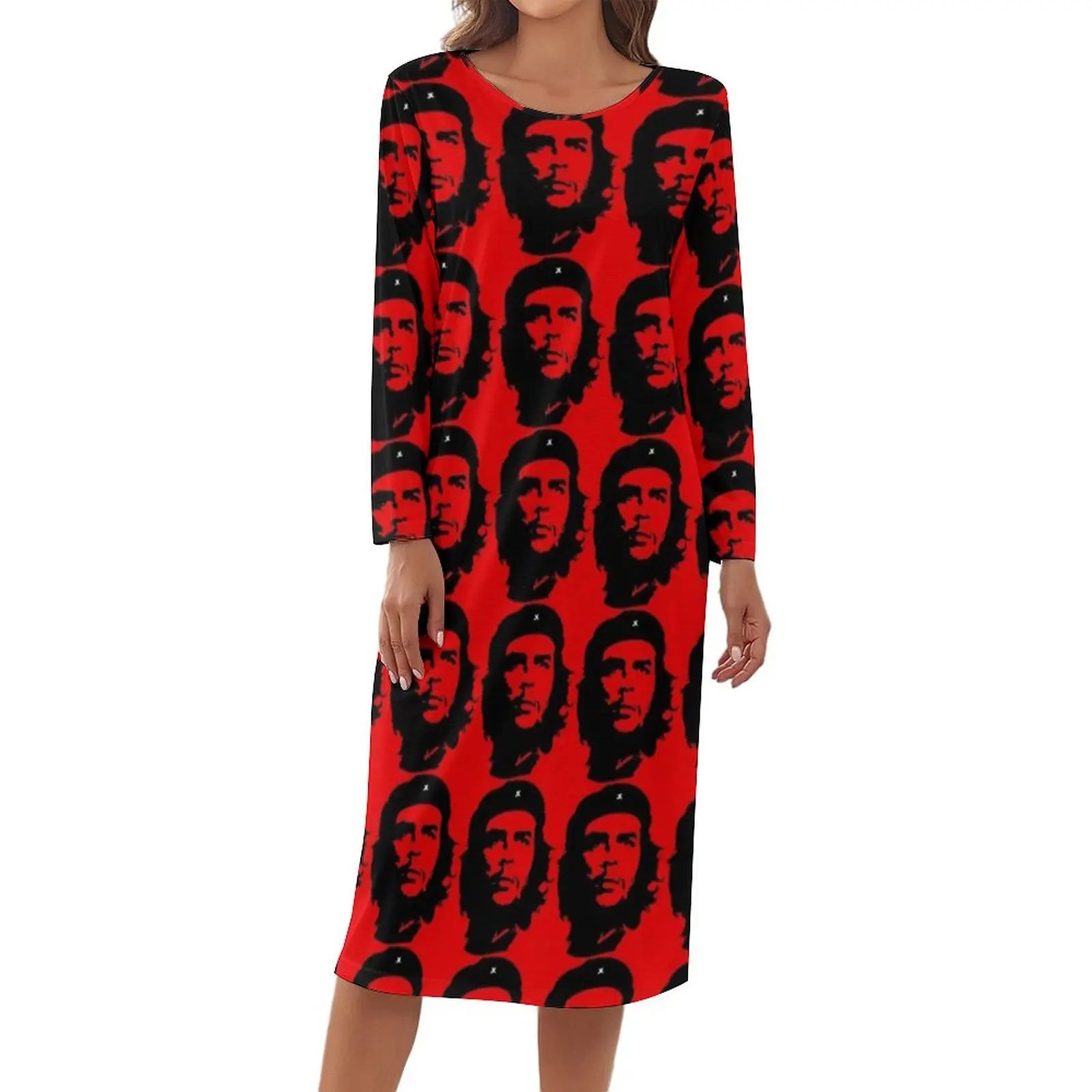 

Che Guevara Pajama Cuba Long Sleeves Custom New Year Dress Wholesale Women Elastic Sleepwear