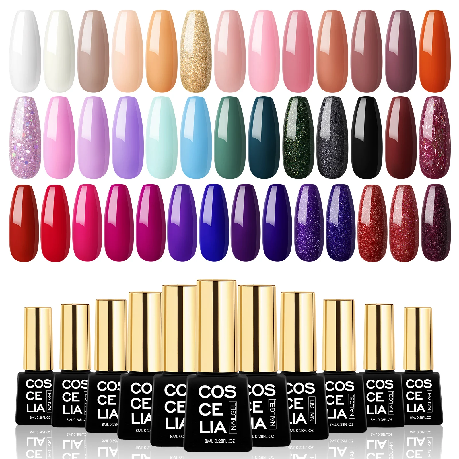 

COSCELIA Комплект гель-лаков для ногтей все для маникюра отмачиваемый УФ-гель полуперманентный нюдовый серый блестящий лак для ногтей набор ин...