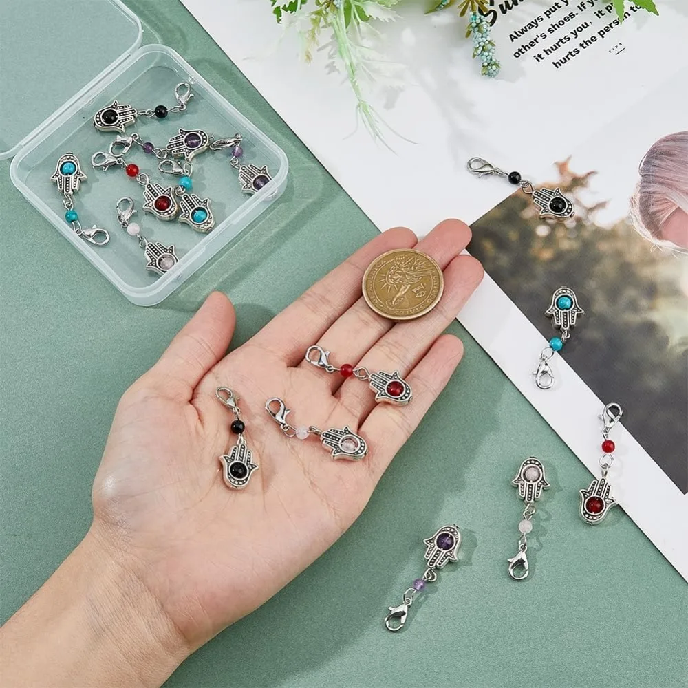 15 шт. подвески для рук Хамса подвеска из драгоценных камней с застежкой-лобстером