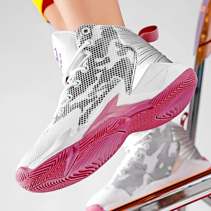 

New Fashion Kids Basketball Soft Shoes Non-slip High Top Sneakers Girls Boys Breathable Children Basketball Sneakers