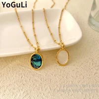 fashion jewelry irregular shell pendant necklace popular design vintage golden plating chain necklace for women party gifts