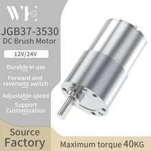 JGB37-3530 Reversible Geared Motor 12v24v 4RPM~1587RPM High Torque All Metal Gearbox Eccentric Output Shaft Micro DC Brush Motor